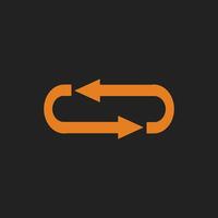 A Refresh icon, looping, and reload symbol. Vector illustration. Suitable for media user interface, and also buttons.