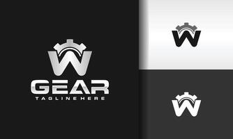 initial letter W gear logo vector