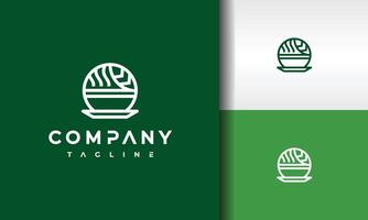 cup leaf line logo vector