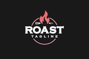 grill fire emblem logo vector