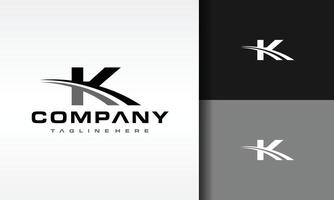 letter K curved line logo vector