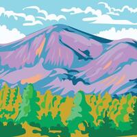 Mountains with trees WPA vector