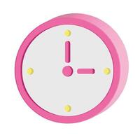 pink 3D clock, time vector