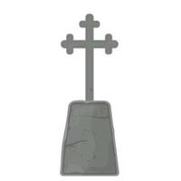 Vector illustration of a cemetery tombstone in cartoon style. Grave crosses and monuments