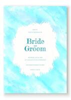 Watercolor abstract wedding invitation elegant vector