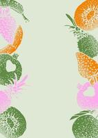 Fruits sketch hand-drawn illustration with spray texture vector