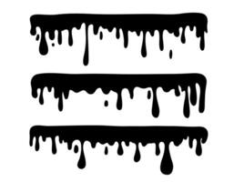 Oil leak. Illustration splash drops of ink blob. Flow black paint - abstract vector desin isolated element.  Black splatter isolated on white background.