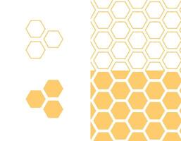 Set of honeycomb seamless pattern, abstract line drawing. Seamless texture of honeycomb, hexagons doodle style hand drawing modern abstract background for design wallpaper, packaging, covering, fabric vector