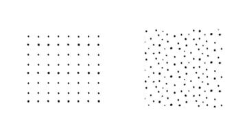 Set of vector illustration seamless black dot pattern with different grunge effect rounded spots isolated on white background. Abstract design for print