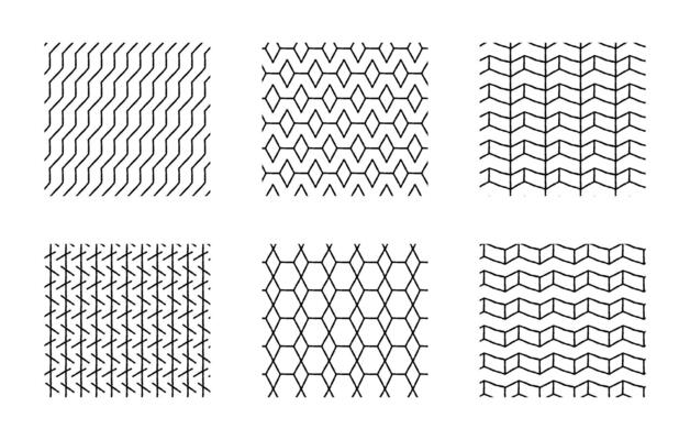 Set of minimalism geometric patterns, seamless pattern popular grid pattern print on wall or tablecloth. Vector graphics for textiles and paper