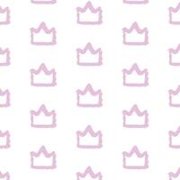 Hand drawn seamless pattern with doodle crowns. vector