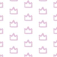 Hand drawn seamless pattern with doodle crowns. vector