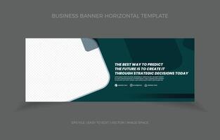 Business Horizontal Banner Template Design with Image Space Template vector