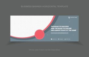 Business Horizontal Banner Template Design with Image Space Template vector