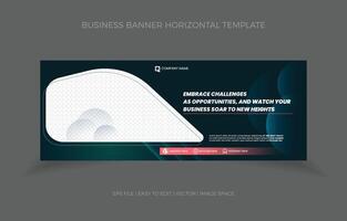 Business Horizontal Banner Template Design with Image Space Template vector