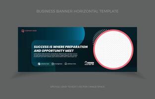 Business Horizontal Banner Template Design with Image Space Template vector