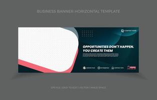 Business Horizontal Banner Template Design with Image Space Template vector