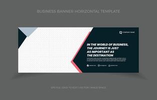 Business Horizontal Banner Template Design with Image Space Template vector