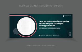 Business Horizontal Banner Template Design with Image Space Template vector