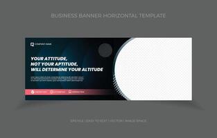 Business Horizontal Banner Template Design with Image Space Template vector