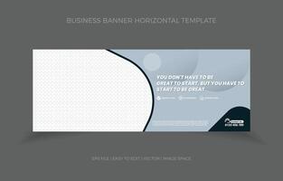 Business Horizontal Banner Template Design with Image Space Template vector