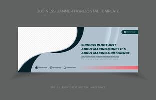 Business Horizontal Banner Template Design with Image Space Template vector