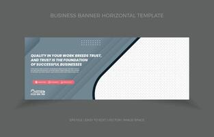 Business Horizontal Banner Template Design with Image Space Template vector