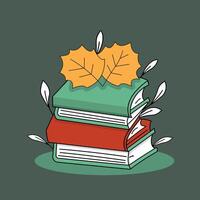 Books stack vintage vector Illustration