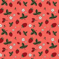 Colourful repeating strawberry pattern. vector