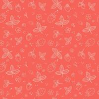 Repeating strawberry pattern. vector