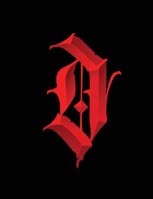 Letter in the Gothic style. Vector. Alphabet. Calligraphy and lettering. Medieval Latin letter. Logo for the company. Monogram. Elegant font for tattoo.