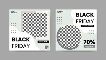 Collection of trendy black friday social media post templates. Square banner design background. vector