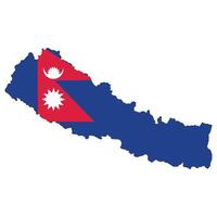 Nepal mapa. mapa de Nepal con Nepal bandera vector