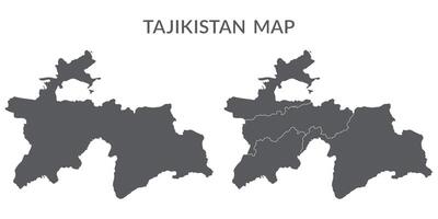 Tajikistan map. Map of Tajikistan in grey set vector