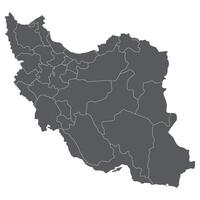 Iran map. Map of Iran in administrative provinces in grey color vector