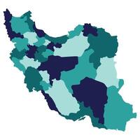 Iran map. Map of Iran in administrative provinces in multicolor vector