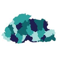 Bhutan map. Map of Bahamas in administrative provinces in multicolor vector