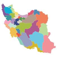 Iran map. Map of Iran in administrative provinces in multicolor vector