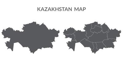 Kazakhstan map. Map of Kazakhstan in grey set vector