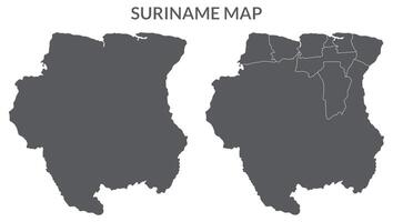 Suriname map. Map of Suriname in grey set vector