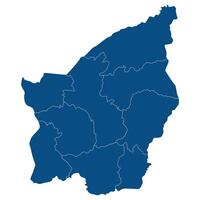 San Marino map. Map of San Marino in administrative provinces in blue color vector