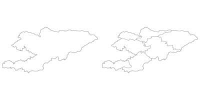 Kyrgyzstan map. Map of Kyrgyzstan in white set vector