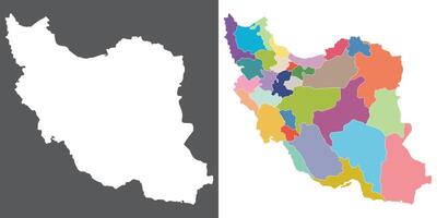 Iran map. Map of Iran in set vector