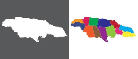 Jamaica map. Map of Jamaica in set vector