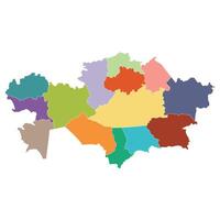 Kazakhstan map. Map of Kazakhstan in administrative provinces in multicolor vector