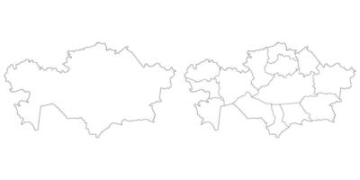 Kazakhstan map. Map of Kazakhstan in white set vector