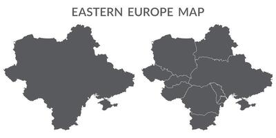 Eastern Europe country Map. Map of Eastern Europe in set grey color vector