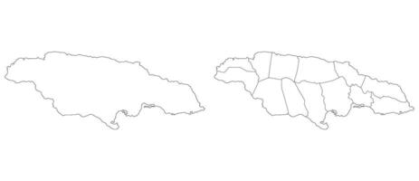 Jamaica map. Map of Jamaica in white set vector