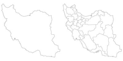 Iran map. Map of Iran in white set vector