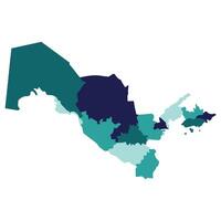 Uzbekistán mapa. mapa de Uzbekistán en administrativo provincias en multicolor vector